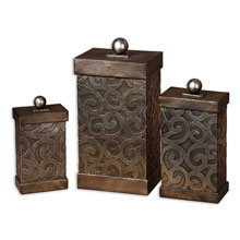 Nera Metal Decorative Boxes, Set/3