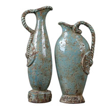 Freya Sky Blue Vases, Set/2