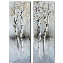 Birch Tree Panel Art Set/2