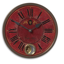 Villa Tesio 11" Red Wall Clock