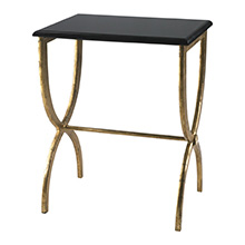 Black With Gold Legs Accent Table