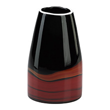 Medium Black And Deep Red Swirl Vase