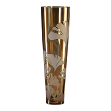 Large Amber Ginko Vase