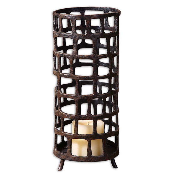 Arig Distressed Candleholder - Click Image to Close