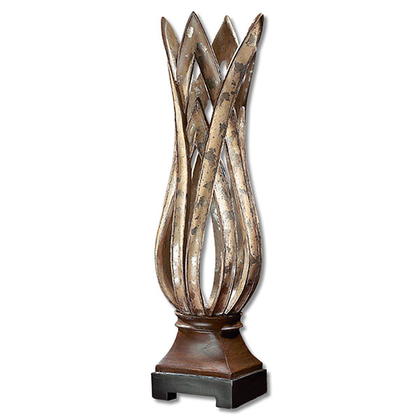 Zara Silver Leaf Decorative Vase - Click Image to Close