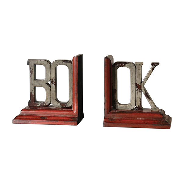 Book Distressed Bookends, Set/2 - Click Image to Close