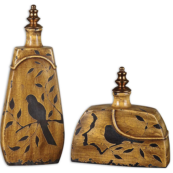 Hulda Golden Yellow Canisters Set/2 - Click Image to Close