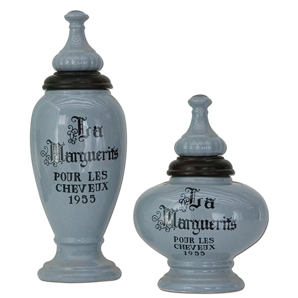 La Marguerits Ceramic Canisters, S/2 - Click Image to Close