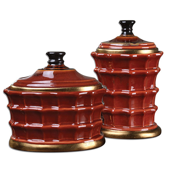 Brianna Ceramic Canisters, S/2 - Click Image to Close