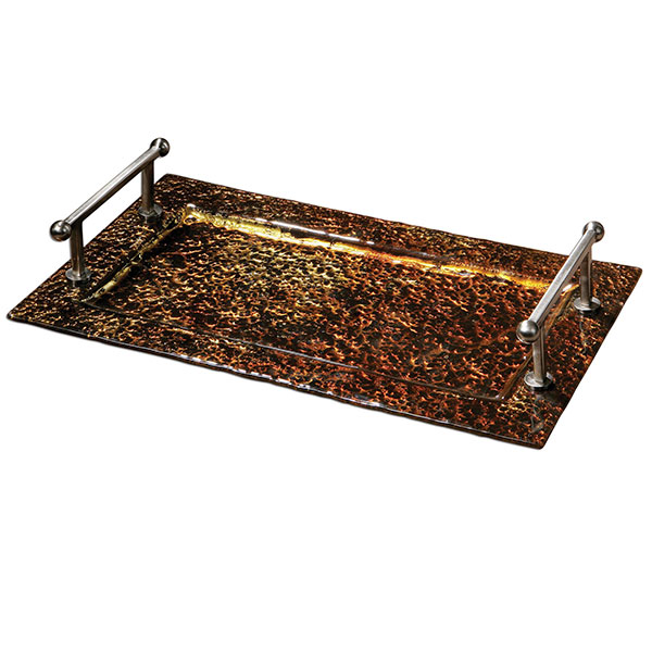 Elektra Copper Glass Tray - Click Image to Close