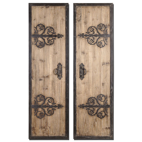 Abelardo Rustic Wood Panels Set/2 - Click Image to Close