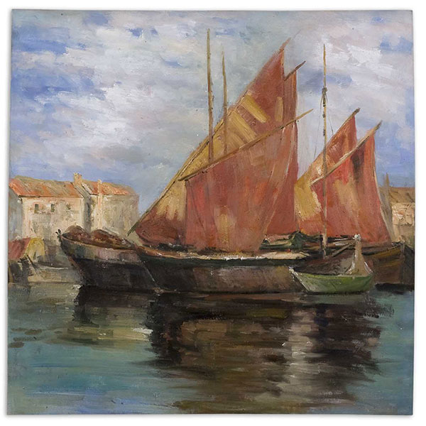 Bright Sailing Hand Painted Art - Click Image to Close