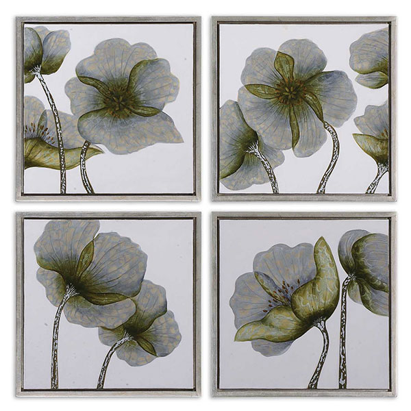 Mini Floral Glow Wall Art Set/4 - Click Image to Close