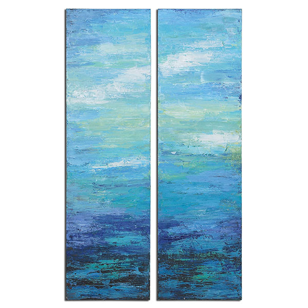 Moonlight Over Water Wall Art S/2 - Click Image to Close