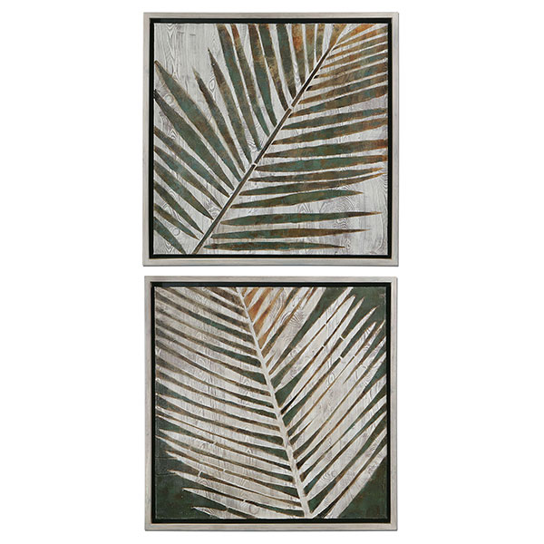 Detailed Palms Framed Art, S/2 - Click Image to Close