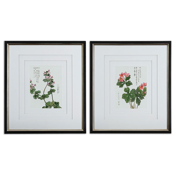 Asian Flowers Framed Art Set/2 - Click Image to Close