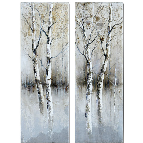 Birch Tree Panel Art Set/2 - Click Image to Close