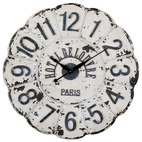 De Louvre White Wall Clock - Click Image to Close