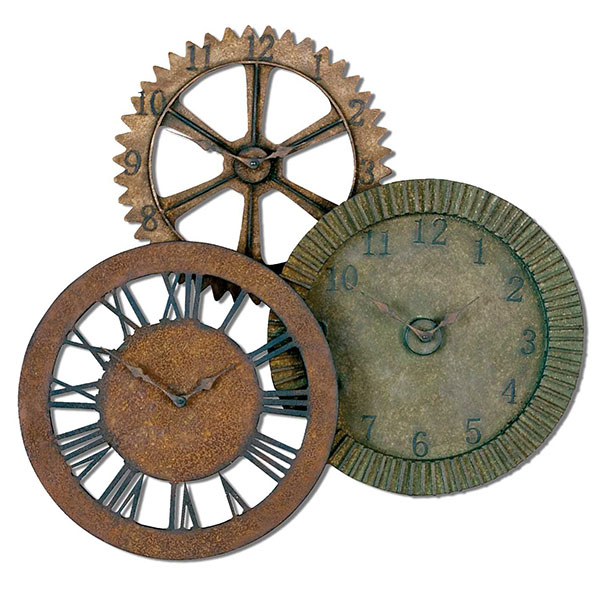 Rusty Gears Wall Clock - Click Image to Close