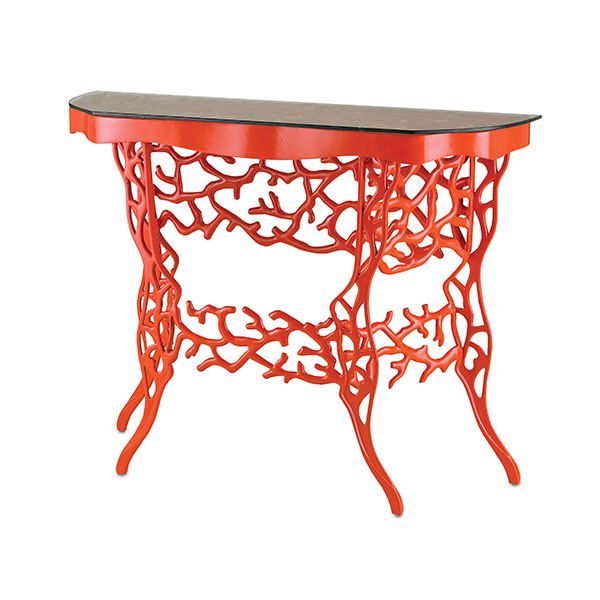 Corail Console Table, Red - Click Image to Close