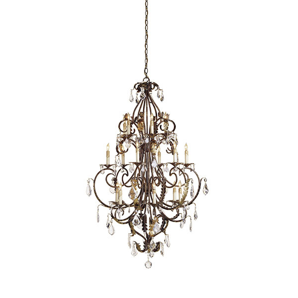 Heirloom Chandelier 18L, Ven/G - Click Image to Close