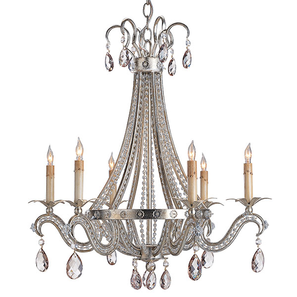 Chartres Chandelier 6L, Silver - Click Image to Close