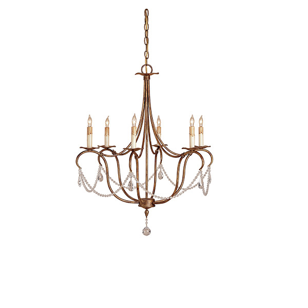Crystal Light Chandelier, 6L - Click Image to Close