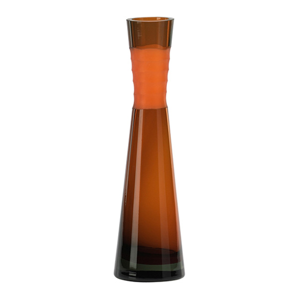 Small Orange Chiseled Neck Vase - Click Image to Close