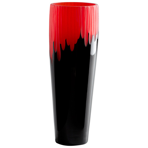 Medium Crimson And Black Vase - Click Image to Close