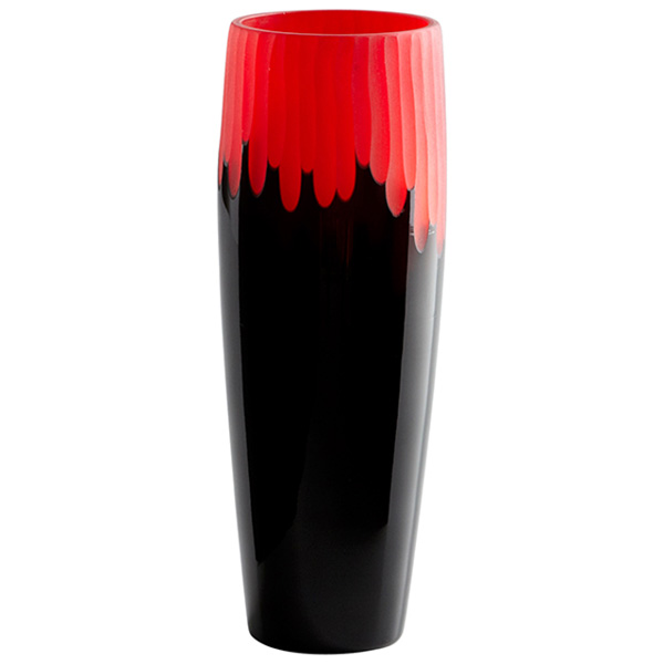 Small Crimson And Black Vase - Click Image to Close