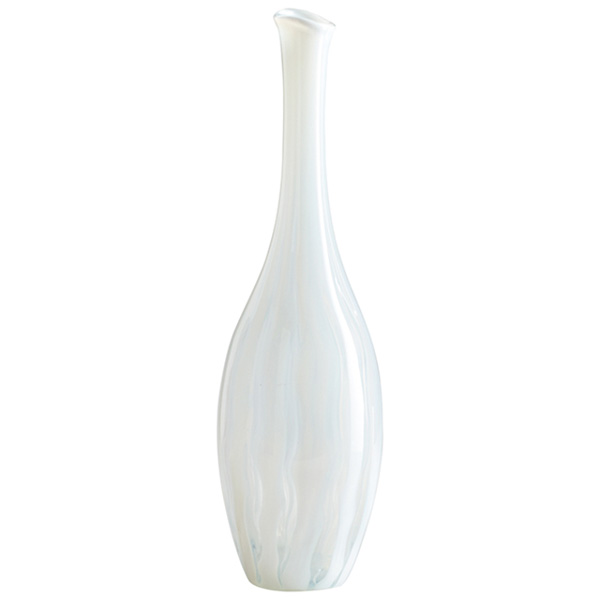 Small White And Clear Wave Vase - Click Image to Close