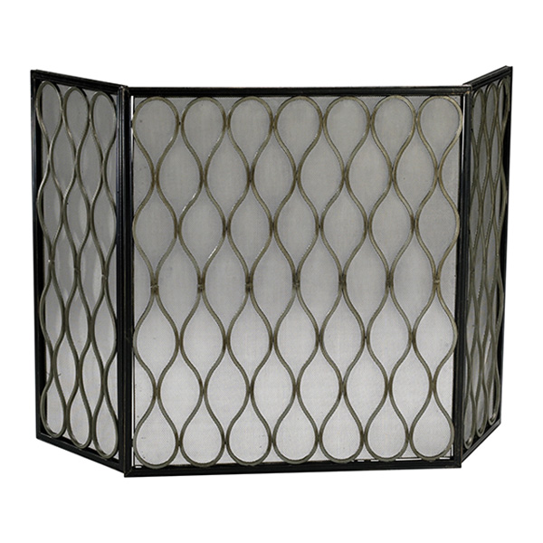 Gold Mesh Fire Screen - Click Image to Close