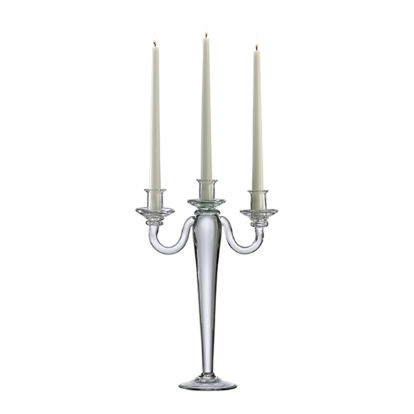 Clear Three Light Candelabra - Click Image to Close