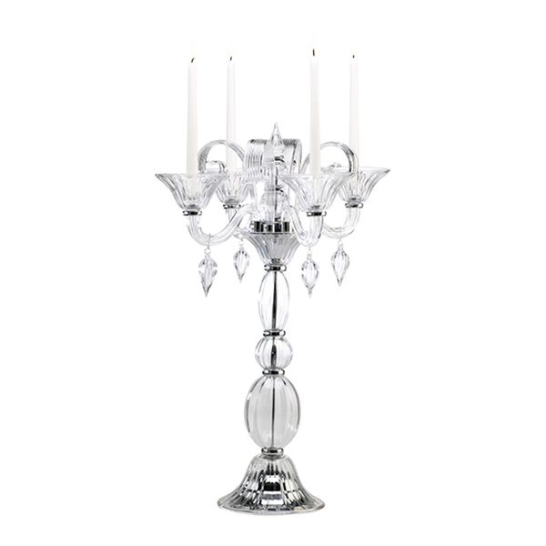 Clear Glass Table Candelabra - Click Image to Close