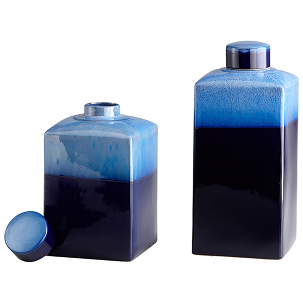 Small Cobalt Drip Container - Click Image to Close