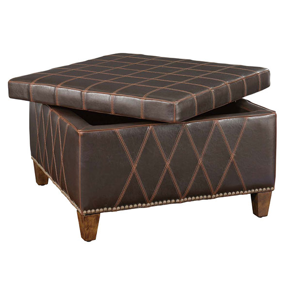 Wattley Double Stitched Storage Ottoman - Click Image to Close