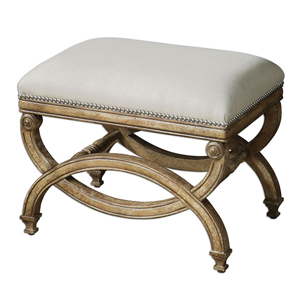 Karline Natural Linen Small Bench - Click Image to Close