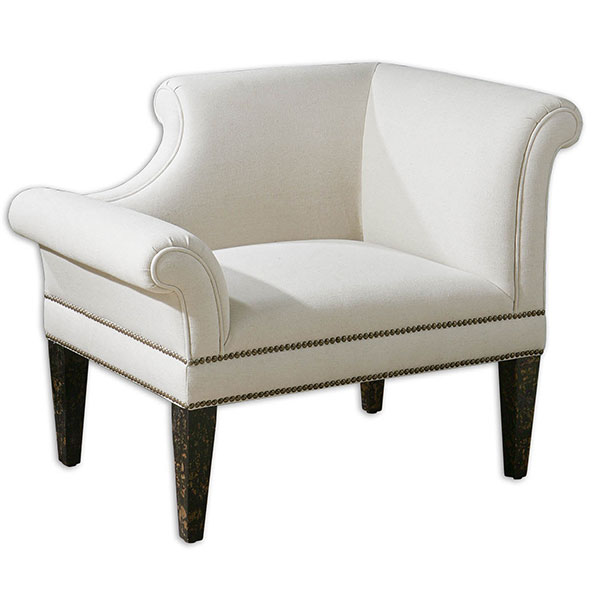 Fontaine Right White Armchair - Click Image to Close