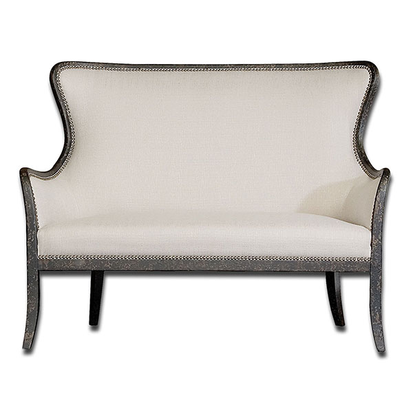 Sandy White Loveseat - Click Image to Close