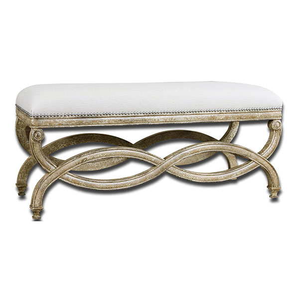 Karline Natural Linen Bench - Click Image to Close