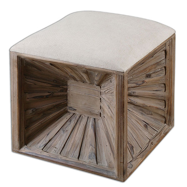 Jia Wooden Ottoman - Click Image to Close