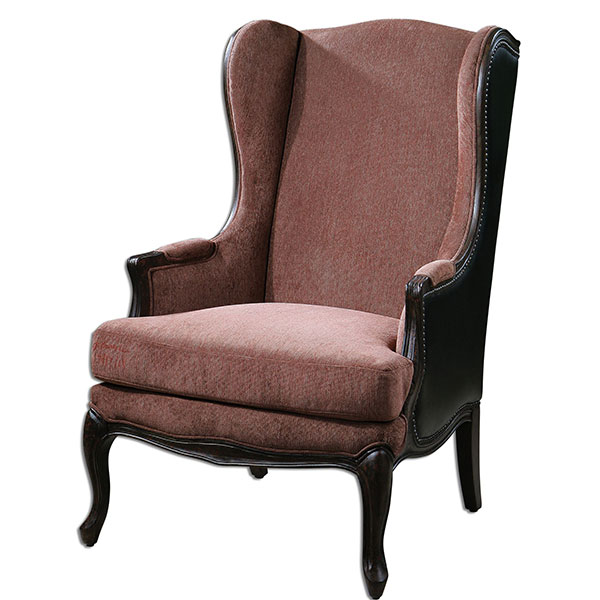 Skipton Leather Wing Chair - Click Image to Close