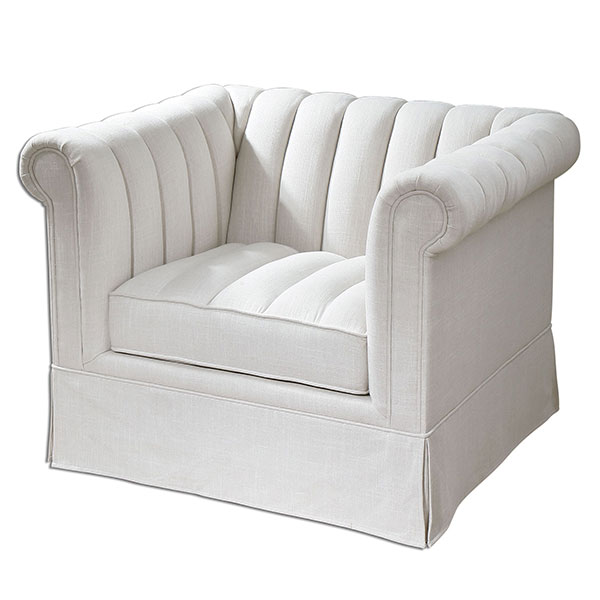 Evania White Tufted Armchair - Click Image to Close