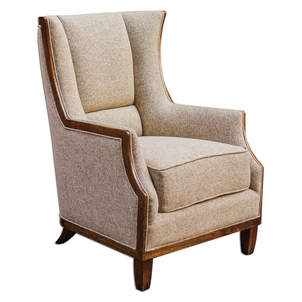 Burbank Tweed Wing Chair - Click Image to Close