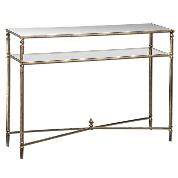 Henzler Mirrored Glass Console Table - Click Image to Close