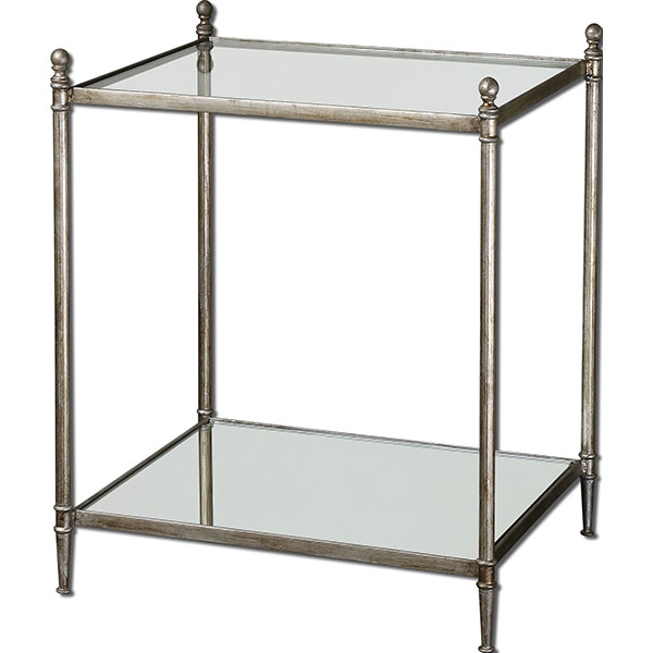 Gannon Mirrored Glass End Table - Click Image to Close