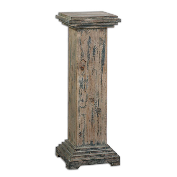 Alejo Aged Wood Pedestal - Click Image to Close