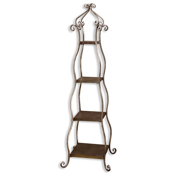 Lilah Silver Leaf Etagere - Click Image to Close