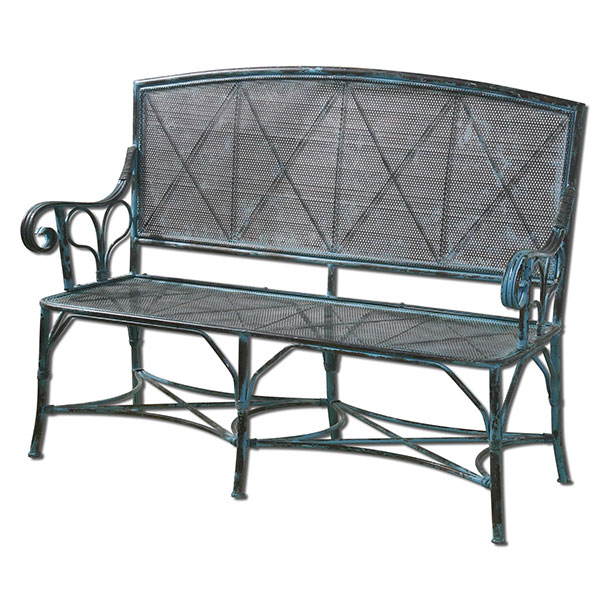 Generosa Forged Iron Bench - Click Image to Close