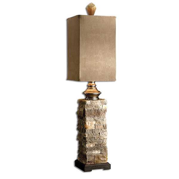 Andean Layered Stone Buffet Lamp - Click Image to Close